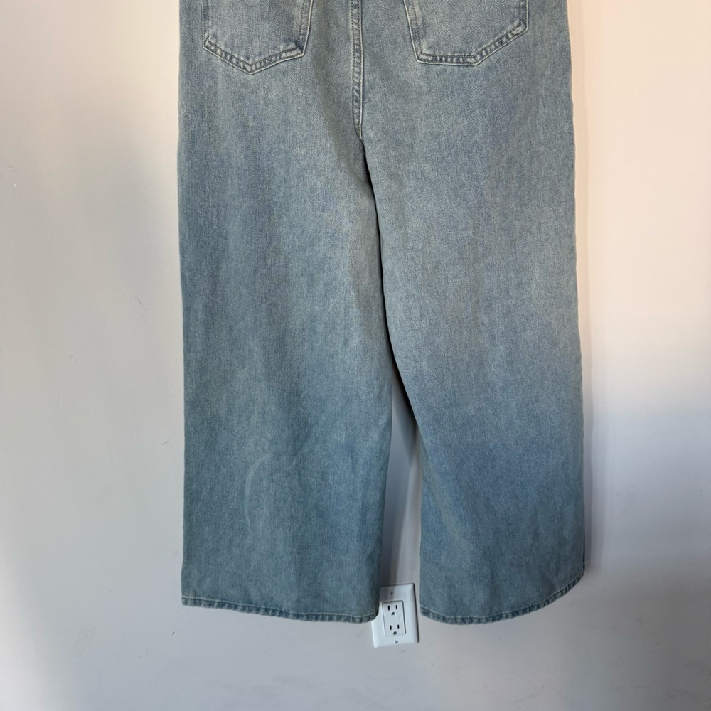 NWT Cider DOUBLE HIGH RISE SOLID BUTTON Wide Leg Jeans Light / Medium Wash - Picture 13 of 13